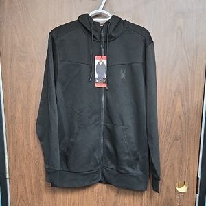 Spyder Size M Black Full Zip Active Hoodie